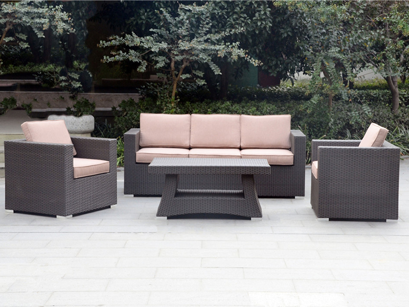 مجموعة أريكة راتان ، مجموعة أريكة حديقة 4pcs ، أثاث راتان ، كرسي ألومنيوم راتان ، YQR-380A